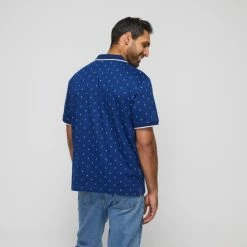 Bronson Casual Men's Balmain Cotton Jersey Short Sleeve Polo Blue -Women's Clothing store online BP626548003 blue 4