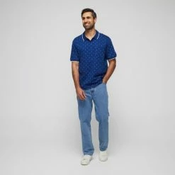 Bronson Casual Men's Balmain Cotton Jersey Short Sleeve Polo Blue -Women's Clothing store online BP626548003 blue 5