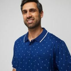 Bronson Casual Men's Balmain Cotton Jersey Short Sleeve Polo Blue -Women's Clothing store online BP626548003 blue 8