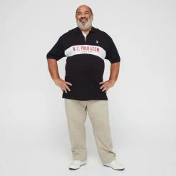 U.S. Polo Assn. Big Men's Polo With Bold Chest Stripe Logo Black -Women's Clothing store online BP627573009 black 3