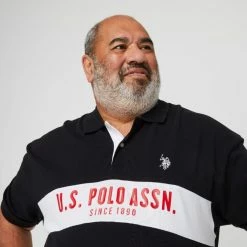 U.S. Polo Assn. Big Men's Polo With Bold Chest Stripe Logo Black -Women's Clothing store online BP627573009 black 4