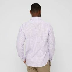 Van Heusen Tailored Fit Dobby Check Long Sleeve Shirt Mauve -Women's Clothing store online BP628489001 mauve lpu 4