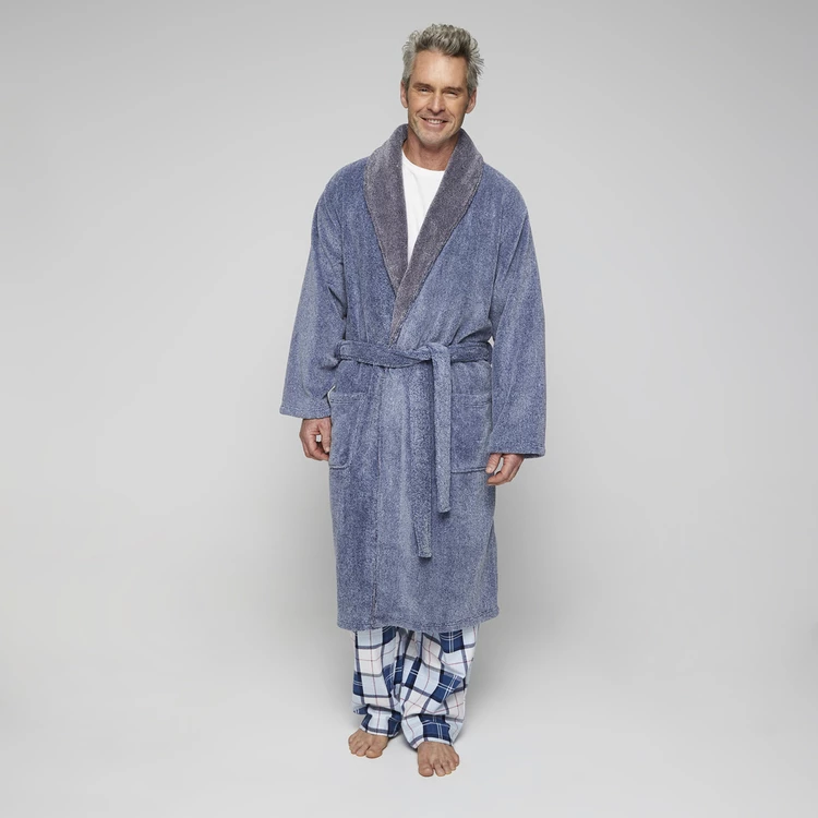 Nic Morris Sherpa Collar Gown Blue 6 Nic Morris Sherpa Collar Gown Blue - Image 4