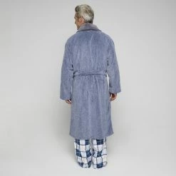 Nic Morris Sherpa Collar Gown Blue 9 Nic Morris Sherpa Collar Gown Blue -Women's Clothing store online BP629191001 blue 3