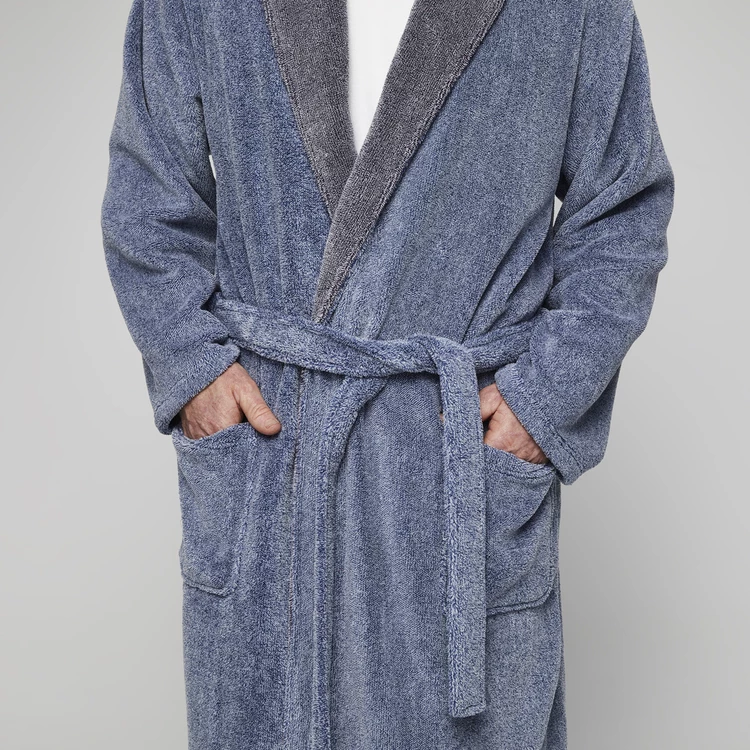 Nic Morris Sherpa Collar Gown Blue 3 Nic Morris Sherpa Collar Gown Blue