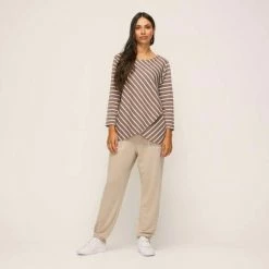 Anthology Long Sleeve Wrap Front Top Stripe -Women's Clothing store online BP631793006 stripe msc