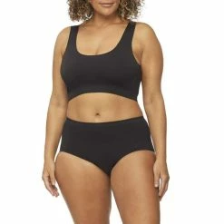 Nancy Ganz Bamboo Waisted Brief 2 Pack Black -Women's Clothing store online BP632150001 black 2