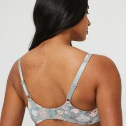 Sash & Rose Floral Underwire T-Shirt Bra Sage Green
