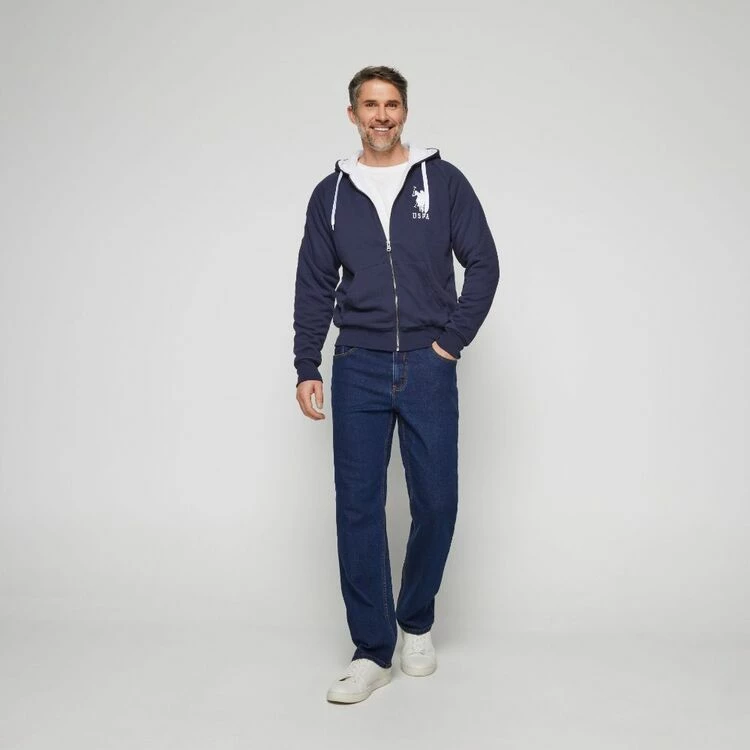 U.S. Polo Assn. U.S. Polo Assn French Terry Zip Through Hoodie With Trim Navy 3 U.S. Polo Assn. U.S. Polo Assn French Terry Zip Through Hoodie With Trim Navy