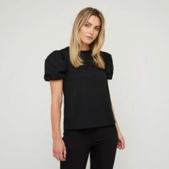 JB Jayson Brunsdon Women's Puff Sleeve Top Black -Women's Clothing store online BP634803001 black