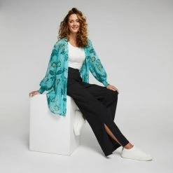 JB Jayson Brunsdon Women's Long Line Kimono Paisley Print 9 JB Jayson Brunsdon Women's Long Line Kimono Paisley Print -Women's Clothing store online BP634804001 paisley prn 5