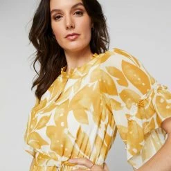 JB Jayson Brunsdon Women's Tier Frill Midi Dress Marigold