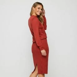 JB Jayson Brunsdon Jayson Brunsdon Criss Cross Skirt Brick