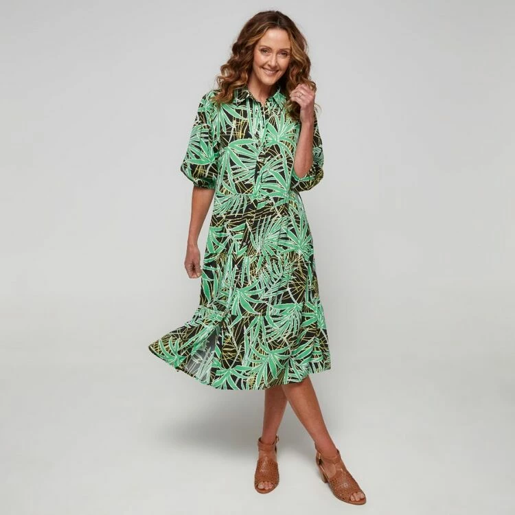 Stella Women's Tropics Shirtmaker Dress Jungle 4 Stella Women's Tropics Shirtmaker Dress Jungle - Image 2