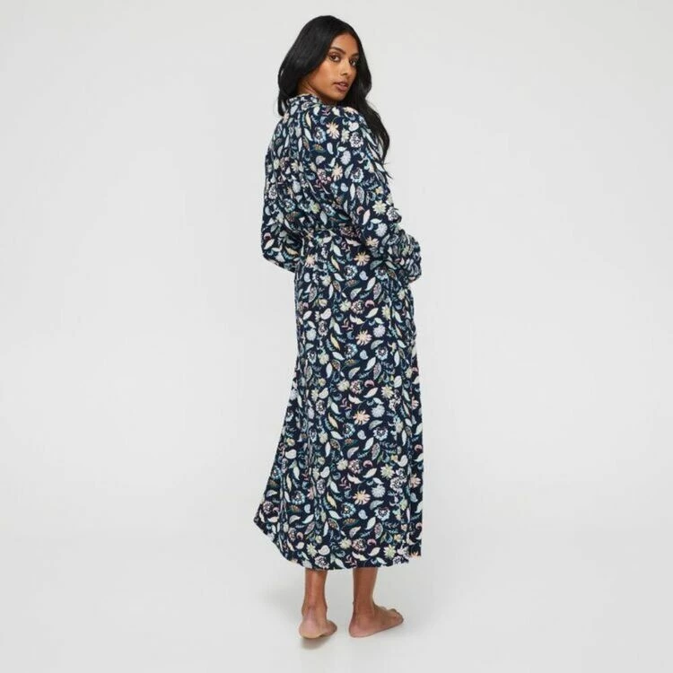 Sash & Rose Women's Long Sleeve Woven Viscose Gown Print 6 Sash & Rose Women's Long Sleeve Woven Viscose Gown Print - Image 4