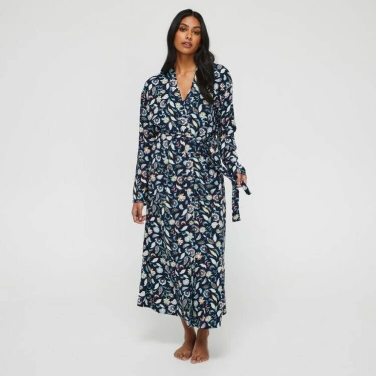 Sash & Rose Women's Long Sleeve Woven Viscose Gown Print 7 Sash & Rose Women's Long Sleeve Woven Viscose Gown Print - Image 5