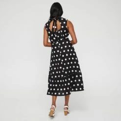 Leona Edmiston Ruby Women's Linen Key Hole Midi Spot Print Dress Spot Print 10 Leona Edmiston Ruby Women's Linen Key Hole Midi Spot Print Dress Spot Print -Women's Clothing store online BP640084001 spot prn 2