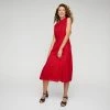 LEONA EDMISTON RUBY LINEN KEY HOLE MIDI DRESS -Women's Clothing store online BP640085001 red 5
