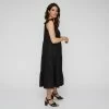 Leona Edmiston Ruby Women's Linen Tiered Flutter Sleeve Black Midi Dress Black 1 Leona Edmiston Ruby Women's Linen Tiered Flutter Sleeve Black Midi Dress Black -Women's Clothing store online BP640086001 black 5
