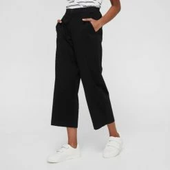 Khoko Collection Crop Cotton Stretch Chino Black -Women's Clothing store online BP640089001 black