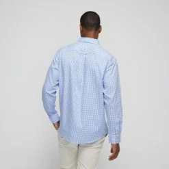 JC Lanyon Men's Easy Care Long Sleeve Shirt Sky Chalk -Women's Clothing store online BP640541001 sky chk 2