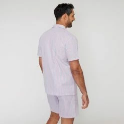 Nic Morris Short Cotton Poplin Pj Set Multicoloured Stripe -Women's Clothing store online BP640796004 multi stripe 2