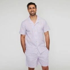 Nic Morris Short Cotton Poplin Pj Set Multicoloured Stripe -Women's Clothing store online BP640796004 multi stripe
