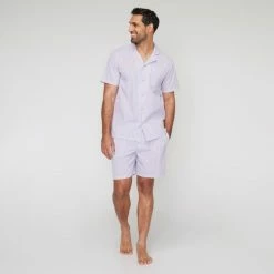 Nic Morris Short Cotton Poplin Pj Set Multicoloured Stripe -Women's Clothing store online BP640796004 multi stripe 3