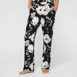 Jane Lamerton Women's Moonflower Sleep Pant Black & Print -Women's Clothing store online BP641010005 blk prn