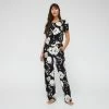Jane Lamerton Women's Moonflower Sleep Pant Black & Print -Women's Clothing store online BP641010005 blk prn 5