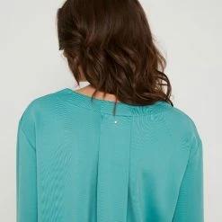 Anthology Vee Neck Box Pleat Top Mint -Women's Clothing store online BP641024002 mint 3