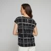 Jane Lamerton Grid Top Black & White 1 Jane Lamerton Grid Top Black & White -Women's Clothing store online BP641064005 blk wht 3