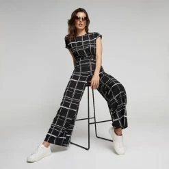 Jane Lamerton Wide Leg Pant Black & White 14 Jane Lamerton Wide Leg Pant Black & White -Women's Clothing store online BP641065001 blk wht 2