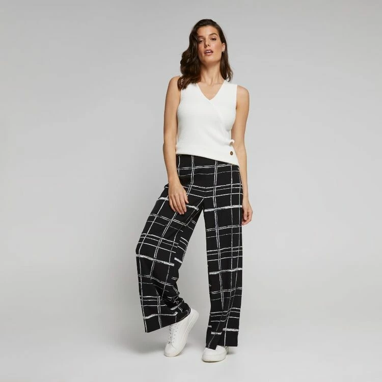 Jane Lamerton Wide Leg Pant Black & White 4 Jane Lamerton Wide Leg Pant Black & White - Image 2