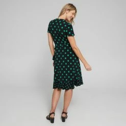 Jane Lamerton Spot Print Ruffle Front Jersey Dress Spot Print -Women's Clothing store online BP641074005 spot prn 2