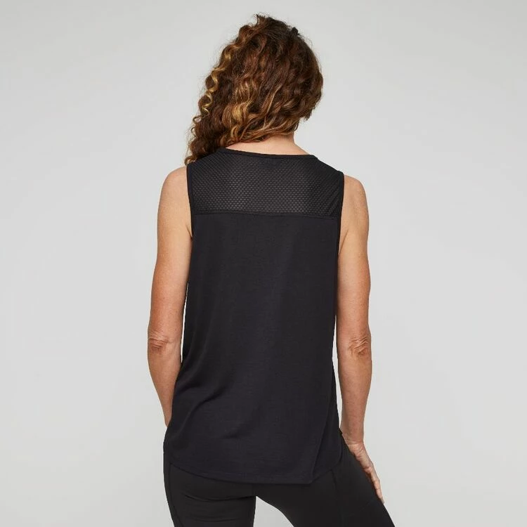 LMA Active Women's Jacquard Insert Tank Black 6 LMA Active Women's Jacquard Insert Tank Black - Image 4