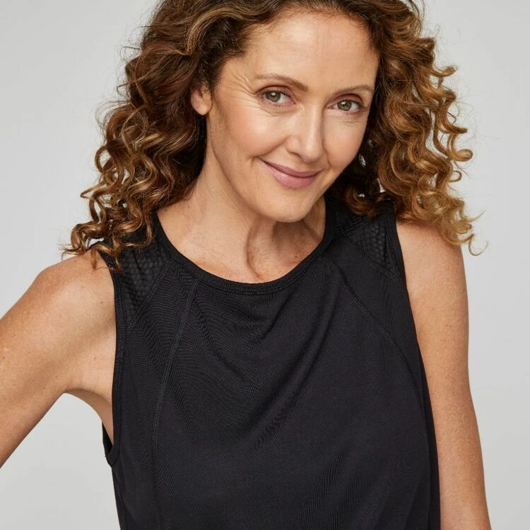 LMA Active Women's Jacquard Insert Tank Black 4 LMA Active Women's Jacquard Insert Tank Black - Image 2