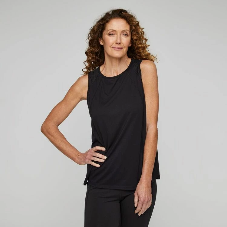 LMA Active Women's Jacquard Insert Tank Black 3 LMA Active Women's Jacquard Insert Tank Black