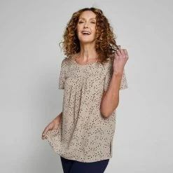 KHOKO SMART YOKE DETAIL BLOUSE DAINTY PRINT