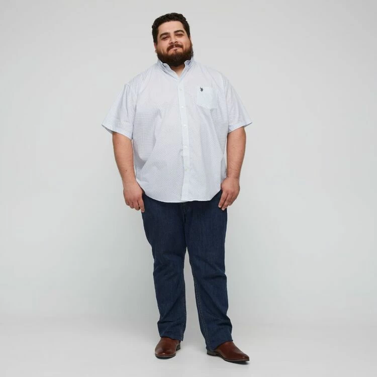 U.S. Polo Assn. Big Printed Dot Short Sleeve Shirt White & Blue 5 U.S. Polo Assn. Big Printed Dot Short Sleeve Shirt White & Blue - Image 3