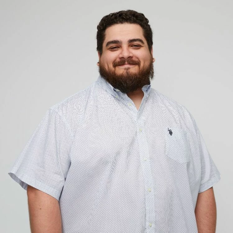 U.S. Polo Assn. Big Printed Dot Short Sleeve Shirt White & Blue 4 U.S. Polo Assn. Big Printed Dot Short Sleeve Shirt White & Blue - Image 2