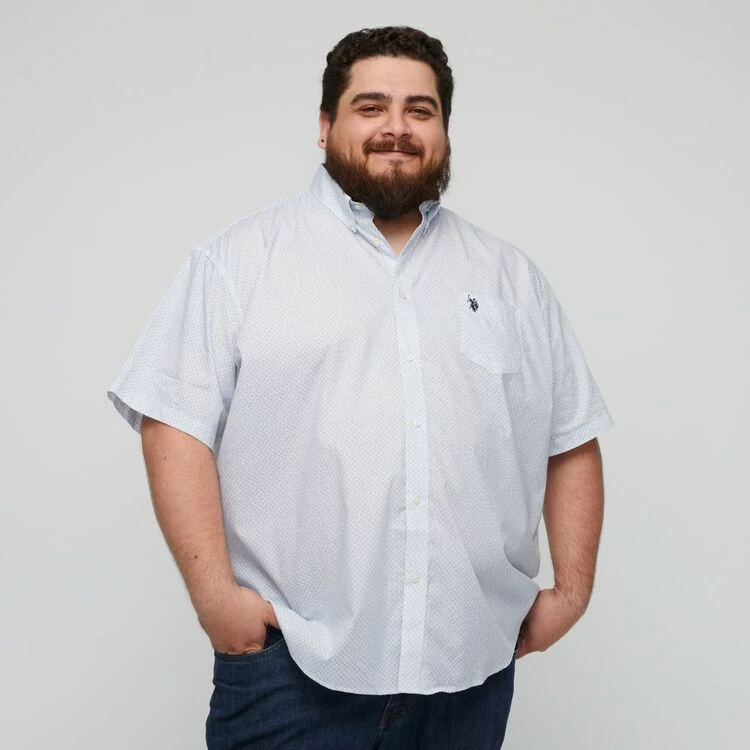 U.S. Polo Assn. Big Printed Dot Short Sleeve Shirt White & Blue 3 U.S. Polo Assn. Big Printed Dot Short Sleeve Shirt White & Blue