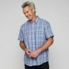 Bronson Casual Men's Daly Check Short Sleeve Shirt Light Blue -Women's Clothing store online BP641594004 light blue 5