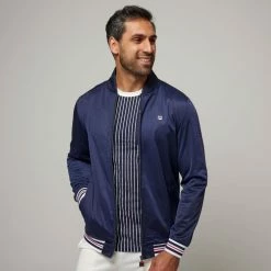 FILA Men's Heritage Wyatt Tricot Jacket New Navy -Women's Clothing store online BP641894004 new nvy