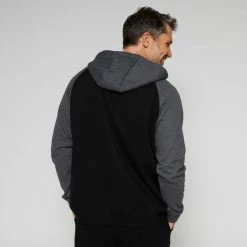 Diadora Men's CVC Fleece Zip Hoodie Black & Slate -Women's Clothing store online BP641952001 blk slate 2
