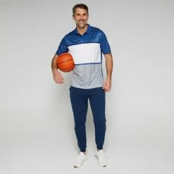 Diadora Tech Sublimated Block Polo Steel & White