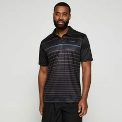 Diadora Tech Sublimated Stripe Polo Black Stripe -Women's Clothing store online BP641960004 black str