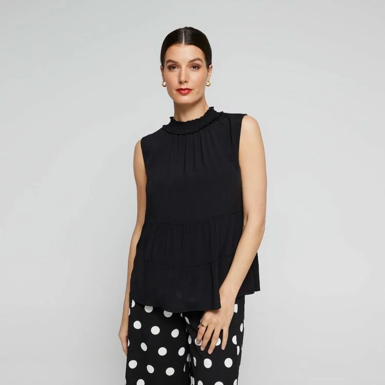 Leona Edmiston Ruby Women's Tiered Soft Top Black 7 Leona Edmiston Ruby Women's Tiered Soft Top Black - Image 5