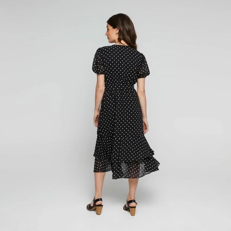 Leona Edmiston Ruby Women's Wrap Front Spot Dress Spot Print 6 Leona Edmiston Ruby Women's Wrap Front Spot Dress Spot Print - Image 4