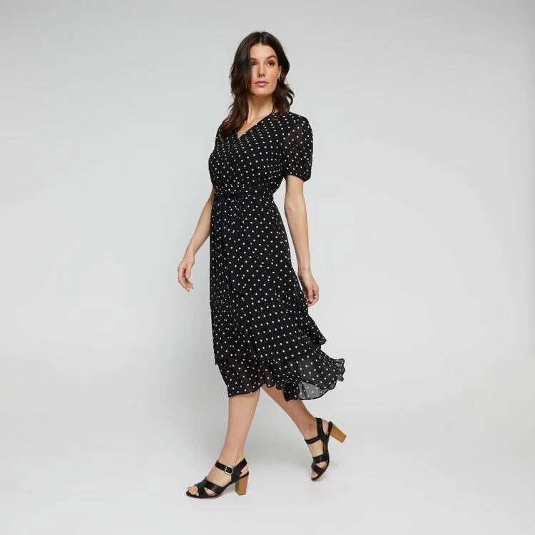 Leona Edmiston Ruby Women's Wrap Front Spot Dress Spot Print 5 Leona Edmiston Ruby Women's Wrap Front Spot Dress Spot Print - Image 3